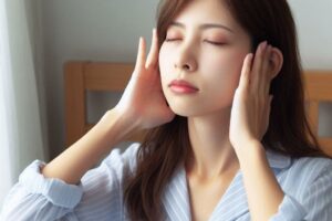 睡眠不足の女性