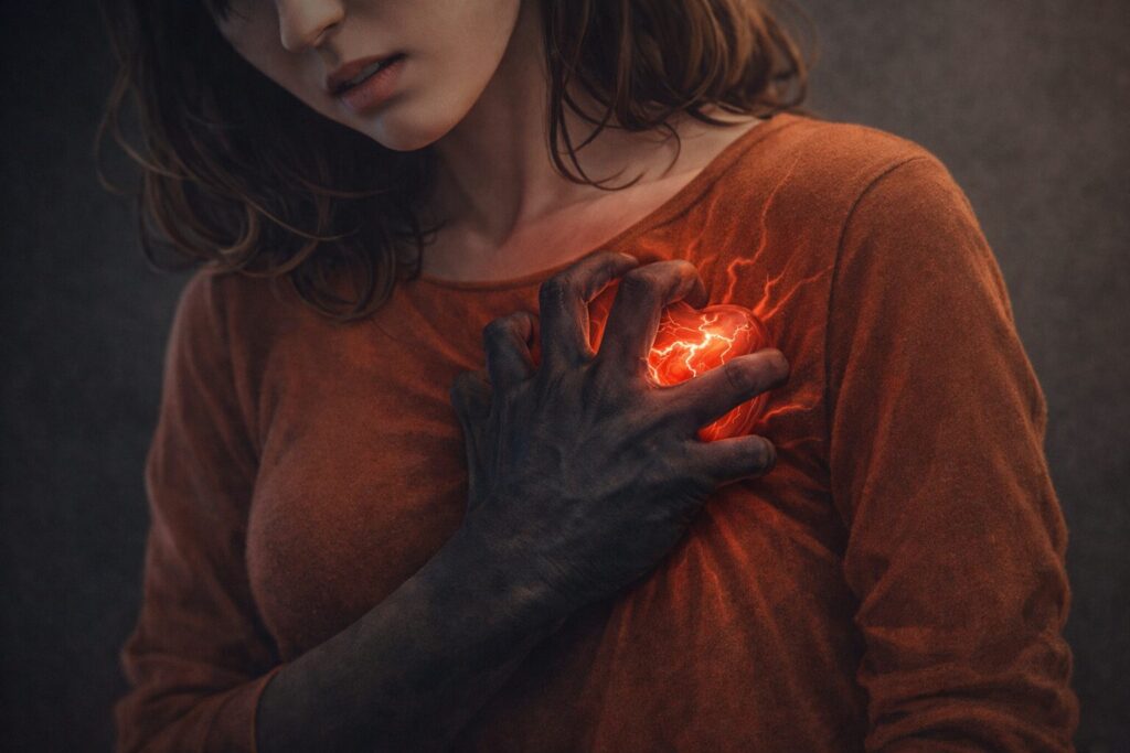 影に握られた赤い心